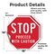 Signmission Stop Proceed with Caution, 18 inch X 18 inch, Vinyl Decal, 2PK OC-D-2PACK-18-15 - alternate 3