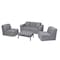 Deko Living 4 Place Seating Gray Outdoor Compressed Foam Sectional Sofas and Ottoman Set COP30017 - alternate 3