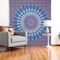 Homeroots 92" X 84" Navy Blue Ivory And Brown Mandala Cotton Hanging Tapestry 397419 - alternate 2