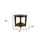Homeroots Curvilinear Dark Brown Teak 18" Corner Shower Bench With Shelf 383307 - alternate 3
