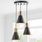 Jonathan Y Apollo 15" 3-Light Metal Cluster LED Pendant, Black/Brass Gold JYL6133A - alternate 4