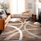 World Rug Gallery Modern Wavy Circles Design Area Rug 4 ft x 6 ft Brown 377BROWN4X6 - alternate 4