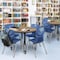 Regency Round Kee Adjustable Classroom Table W/ 4 Andy Stack Chairs, 36 in W, 36 in L, Noble Oak TB36RNDNOAPBK40NV - alternate 2
