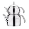 Korkmaz Efendi 1.1 Liter Tea Pot and 2.4 Liter Kettle Set in Silver A221 - alternate 1