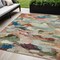 Homeroots 5' X 8' Green Teal Blue And Terra Cotta Abstract Washable Indoor Outdoor Area Rug 603126 - alternate 1