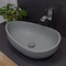 Alfi Brand 23 inch Solid Concrete Wavy Oval Above Mount Vessel Sink ABCO23O - alternate 1