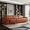 Homeroots 107" Camel Italian Leather Reclining Metal USB Sofa 720286 - alternate 2