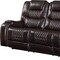 Homeroots 90" Brown Faux Leather Reclining Sofa With Black Legs 491320 - alternate 2