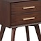 Homeroots 25" Solid Wood and Wood Two Drawer Nightstand 399256 - alternate 2