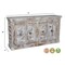 Homeroots 75" White Distressed Solid Wood Carved Floral Sideboard with Four Doors 635825 - alternate 3