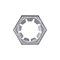 Auveco Hex Pal Nut Lock Nut 1/2in-20, 3/4in Hex Zinc, 100PK 8858 - alternate 2