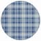 Homeroots 8' Navy Blue And Ivory Round Plaid Washable Indoor Outdoor Area Rug 597119 - alternate 2