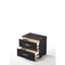 Homeroots 15" X 22" X 23" Black (High Gloss) Wood Veneer (Paper) Nightstand 347546 - alternate 3