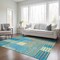 Homeroots 3' X 5' Teal Blue Orange And Sky Blue Striped Washable Indoor Outdoor Area Rug 613175 - alternate 4