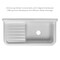 Whitehaus Collection Heritage Front Apron Single Bowl Fireclay Sink with Integral Drainboard and High Backsplash WHQD4220-WHITE - alternate 3