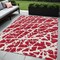 Homeroots 5' X 8' Red and White Abstract Washable Non Skid Indoor Outdoor Area Rug 559320 - alternate 1
