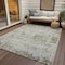 Homeroots 8' X 10' Taupe Light Yellow And Ivory Abstract Washable Indoor Outdoor Area Rug 604562 - alternate 3