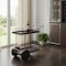 Homeroots 34in Brown And Silver Iron and Wood Rolling Bar Cart 402554 - alternate 3