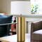 Homeroots 30" Brass Metal Table Lamp With White Drum Shade 524477 - alternate 2