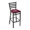 Holland Bar Stool Co 30" Blk Wrinkle Texas A&M Stationary Bar Stool, Ladder Back L00430TexA-M - alternate 1