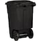 Toter 48 Gal. Black Outdoor Trash Can With Attached Lid & Wheels 79248-R2200 - alternate 3