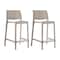 Homeroots Set of Four 26" Taupe Faux Rattan Heavy Duty Plastic Low Back Outdoor Counter Height Bar Chairs 565350 - alternate 2