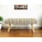 Homeroots 47" Black Cream and Natural Geo Stripe Cotton Blend Upholstered  Bench 548256 - alternate 1