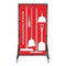 5S Supplies Housekeeping Shadow Board Broom Station V8, Red / White, Kit HSB-V8-RED/WHITE-KIT - alternate 1