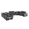 Homeroots Dark Gray Italian Leather Power Reclining U Shaped Ten Piece Corner Sectional With Console 634690 - alternate 5