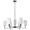 Nuvo Liam, 9 Light Chandelier, Matte Black, White Opal Glass 60/8219 - alternate 1