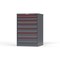 Strong Hold 7 drawer cabinet - (1x 2ft, 1x 3ft, 1x 4ft, 2x 5ft, 2x 6ft) - Red accents - Keyed Different S3044-PPDAS-0701DS - alternate 3