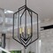 Vaxcel Riley 4 Light Black and Satin Brass Contemporary Geometric Cage Pendant Light P0388 - alternate 4