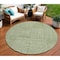 Homeroots 8' Green And Ivory Round Geometric Washable Indoor Outdoor Area Rug 596922 - alternate 1