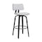 Homeroots 26" Light Gray And Black Fabric Swivel Low Back Counter Height Bar Chair 534434 - alternate 2