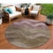 Homeroots 8' Taupe And Beige Round Abstract Washable Indoor Outdoor Area Rug 618186 - alternate 1
