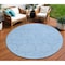 Homeroots 8' Sky Blue And Black Round Geometric Washable Indoor Outdoor Area Rug 596766 - alternate 1