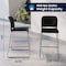 Flash Furniture Commercial Black Plastic Stack Barstools, Contoured Backs & Sled Bases-Set of 3, 3PK 3-RUT-239AH-BS-BK-CHR-GG - alternate 2