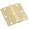 National Hardware 3-1/2'' Square Polished Brass Door Hinge, 3PK N830-320 - alternate 1