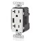 Leviton USBReceptacle, 20A, 1/2hp, Wht, Thrmplstc T5833-W - alternate 3