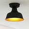Vaxcel Cody Oil Rubbed Bronze and Light Gold Farmhouse Outdoor Flush Mount Ceiling Light T0770 - alternate 2
