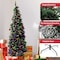 Elf Stor 6ft Prelit Christmas Tree Flocked Artificial Spruce Pencil Christmas Tree w/ 250 LED Lights & Stand 50-300-6FLK - alternate 3