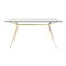 Homeroots 60" Clear And Gold Glass And Steel Dining Table 546175 - alternate 1