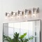 Jonathan Y Irving 36" 5-Light Seeded Glass/Iron Modern Contemporary LED Vanity Light, Nickel JYL7620A - alternate 4