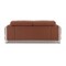 Homeroots 75in Camel And Silver Italian Leather Loveseat 477561 - alternate 2