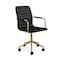 Martha Stewart Taytum Upholstered Office Chair in Black/Polished Brass CH-142370-BK-GLD-MS - alternate 1
