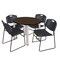 Regency Round Kee Breakroom Table W/ 4 Zeng Stack Chairs, 36 in W, 36 in L, Neo Walnut TB36RNDNWBPCM44BK - alternate 1