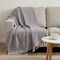 Homeroots 50" X 60" Purple Cotton Woven Chevron Throw Blanket with Fringe 518803 - alternate 2