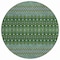 Homeroots 8' Olive Green And Blue Round Tribal Washable Indoor Outdoor Area Rug 582580 - alternate 3
