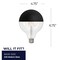 Bulbrite LED Filament, 6 Watt Dimmable G40 Light Bulb, Half Black Finish, E26 Base, 2700K 500 Lumens, 2PK 862064 - alternate 2