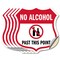 Signmission No Alcohol Shield Sign No Alcohol Past T, 6 inch X 6 inch, Vinyl Decal, 5PK SHI-D-5PACK-6-390 - alternate 1